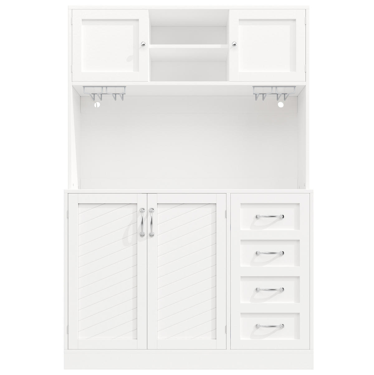 BUFFETSCHRANK mit LED 120 x 40 x 188 cm MDF Weiß - Weiß, Holzwerkstoff (40/188/120cm) - Meubliv