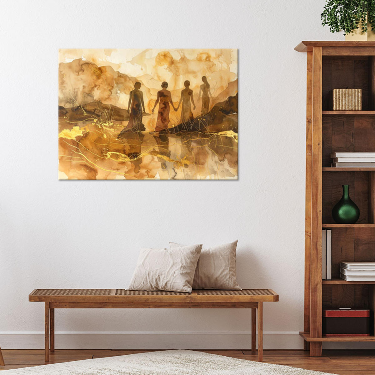 LEINWANDBILD Menschen & Charaktere 100x70cm - Beige, Textil (100/70cm) - Feeby