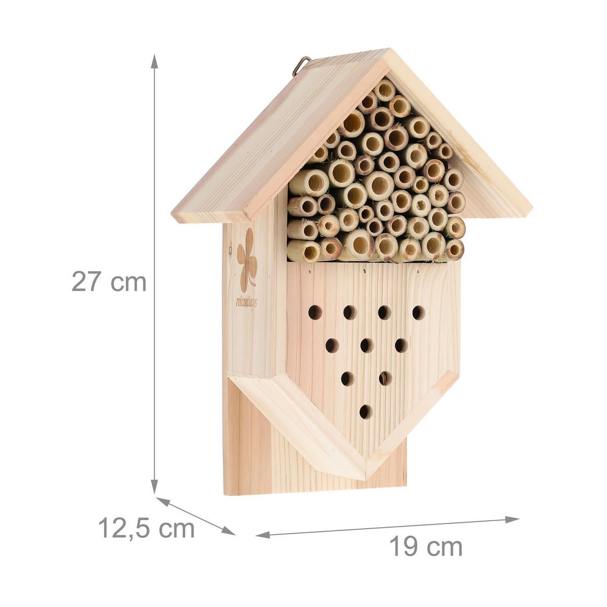 INSEKTENHOTEL - Hellbraun, Holz (19/27/12.5cm) - Relaxdays