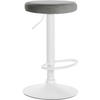BARHOCKER Samt grau - Weiß/Grau, Textil/Metall (38.5/60/38.5cm) - CLP