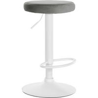 BARHOCKER Samt grau - Weiß/Grau, Textil/Metall (38.5/60/38.5cm) - CLP