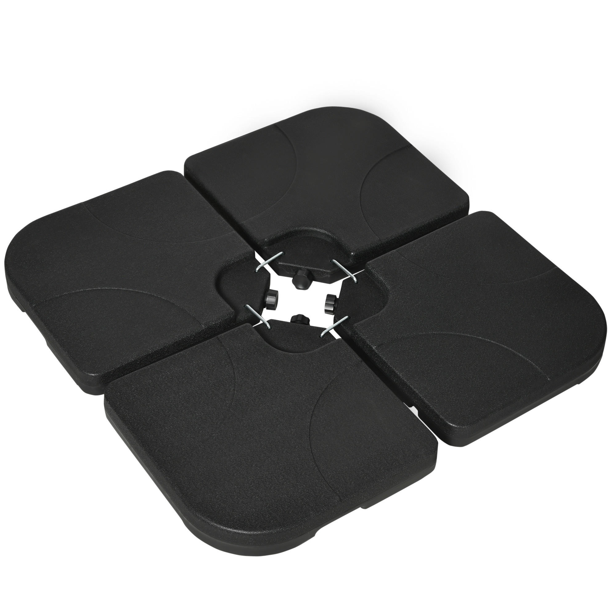SONNENSCHIRMSTÄNDER 104/104/7,5 cm schwarz aus HDPE befüllbar - Schwarz, Kunststoff (104/104cm) - OKWISH