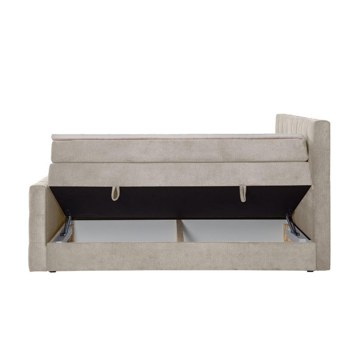 BOXBETT Royal mit Bonnelmatratze und Topper, 140x200, Beige - Beige, Holzwerkstoff/Kunststoff (140/200cm) - AN-Moebel 4u