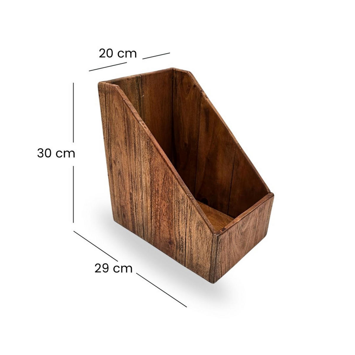 ORGANIZER Stehsammler Big Nota 30 cm, Mahagoni Holz naturfarben - Naturfarben, Holz (29/20/30cm) - CREEDWOOD