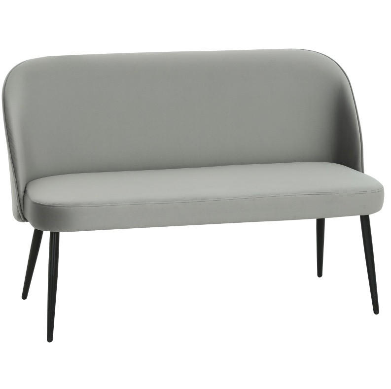 2-SITZER 127/63/84.5 cm Grau aus Metall und Eukalyptusholz - Grau, Metall (63/84.5/127cm) - OKMYHOME