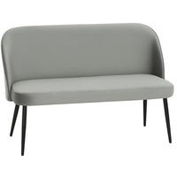 2-SITZER 127/63/84.5 cm Grau aus Metall und Eukalyptusholz - Grau, Metall (63/84.5/127cm) - OKMYHOME
