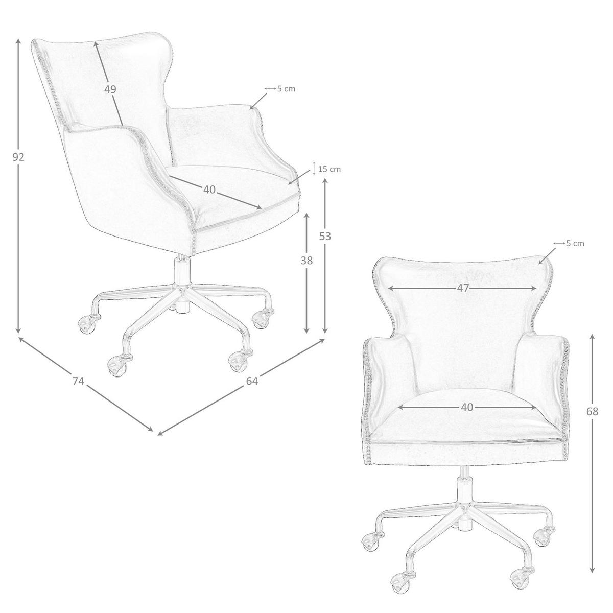 CHEFSESSEL asymmetrisch Dunkelbraun Stahl 64/74/92 cm - Braun, Leder/Metall (64/92/74cm) - ANGEL CERDA