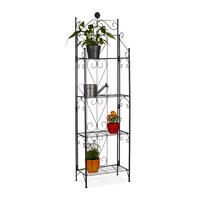 BLUMENREGAL - Schwarz, Metall (44/157/24cm) - Relaxdays