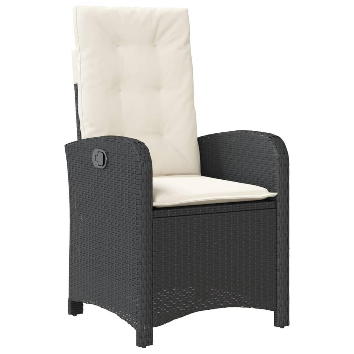 GARTENSESSEL Mit Kissen 2er Set Verstellbar Schwarz Poly Rattan - Schwarz, Kunststoff (57/93/58.5cm) - vidaXL