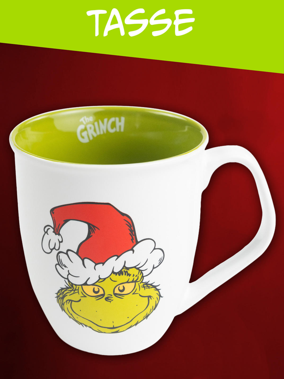 KAFFEEBECHER The Grinch Weiß/Grün 350 ml - Grün, Keramik (0.35L) - United Labels