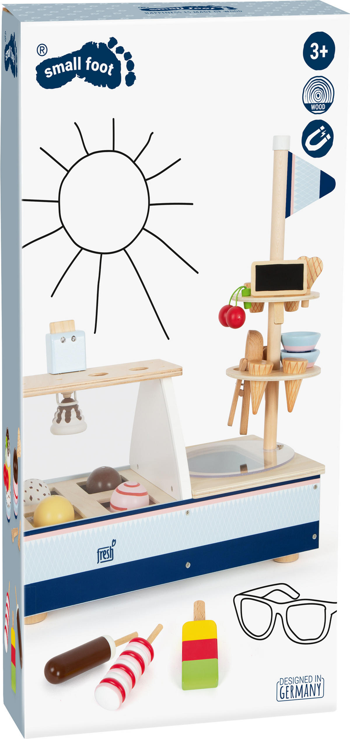 EISTHEKE „FRESH“ - Blau, Holz (21/47/45cm) - small foot