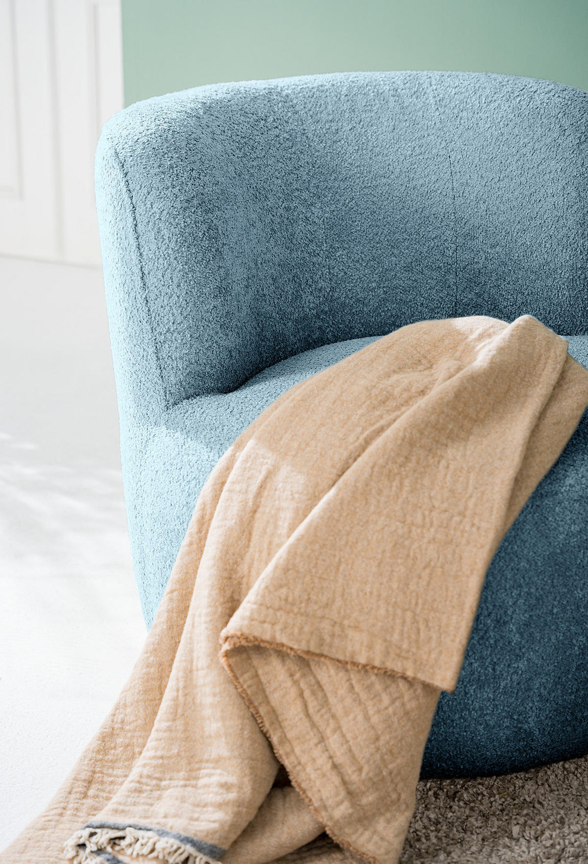 SESSEL - Schwarz/Hellblau, Kunststoff/Textil (78/75/84cm) - home24