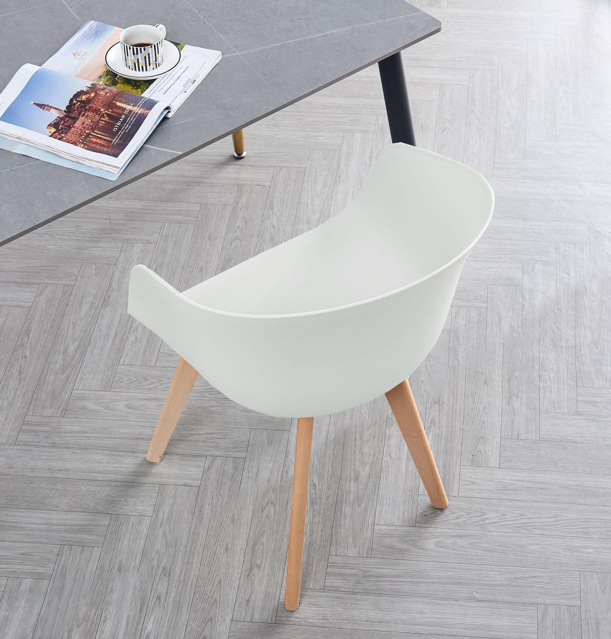 STUHL 4er-Set Polypropylen Weiß - Weiß, Kunststoff (55/76/56cm) - Nordlys