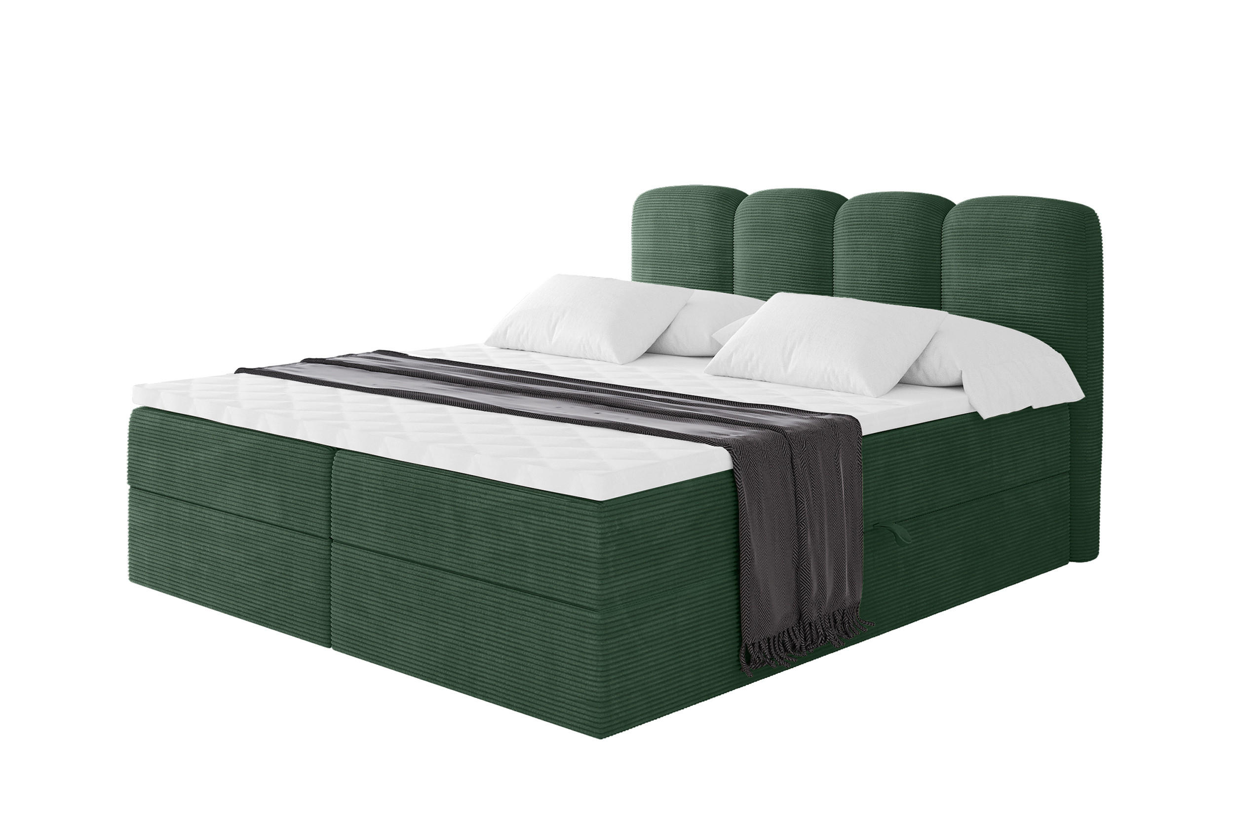 BOXBETT mit Matratze H4 - NINA - 160x200 cm Grün - Waldgrün, Holzwerkstoff (160/200cm) - ALTDECOR