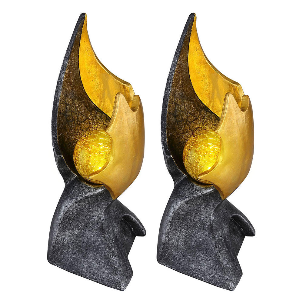 LED AUSSENLEUCHTE Flammen-Optik Silber 2er Set - Silberfarben, Glas (15/14.5/36cm) - Globo Lighting