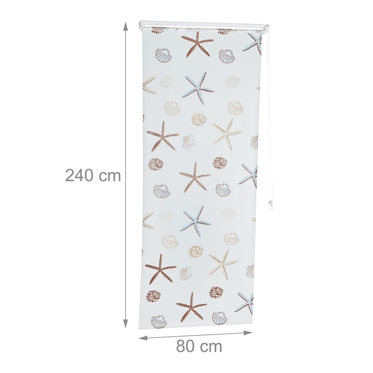 DUSCHROLLO - Multicolor, Kunststoff/Metall (80/5cm) - Relaxdays