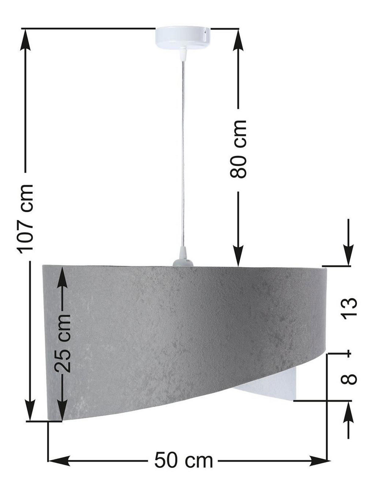 HÄNGELEUCHTE Grau 50/23 cm - Weiß/Grau, Kunststoff (50/1.3/23cm) - ONZENO
