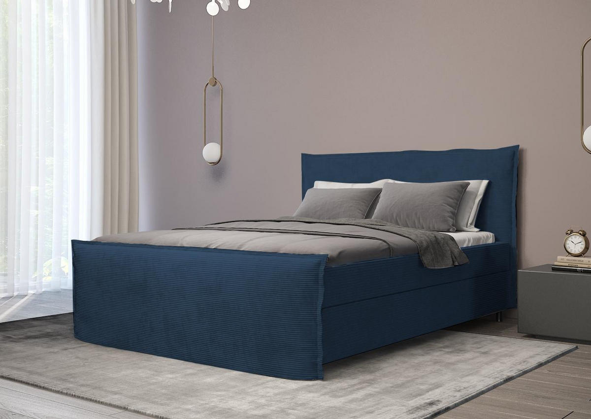 BOXBETT Boro Dunkelblau 200x200 cm - Dunkelblau, Textil (200/200cm) - B&B Home