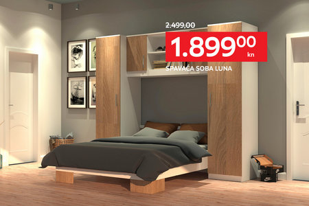 spavaća soba bijela dekor hrasta