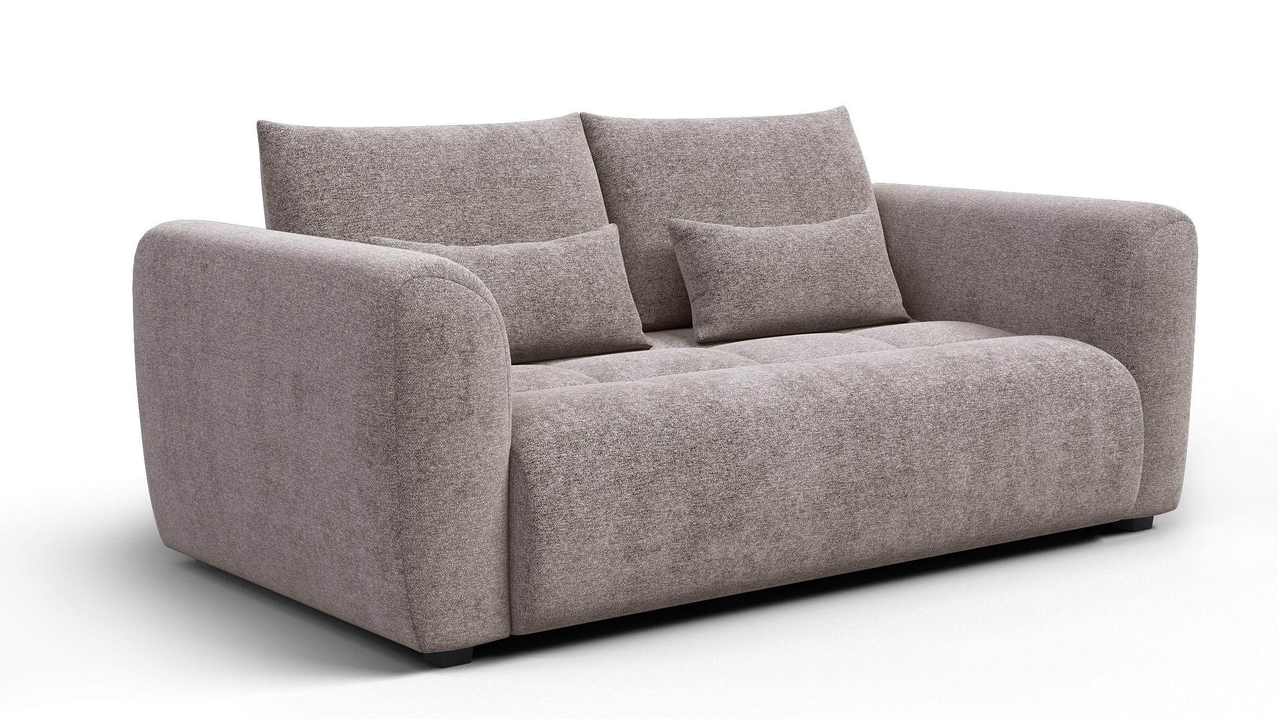 SOFA SORENO 3-Sitzer, dunkelbeige - Beige/Schwarz, Holz/Textil (214/94/114cm) - Courtois Laville