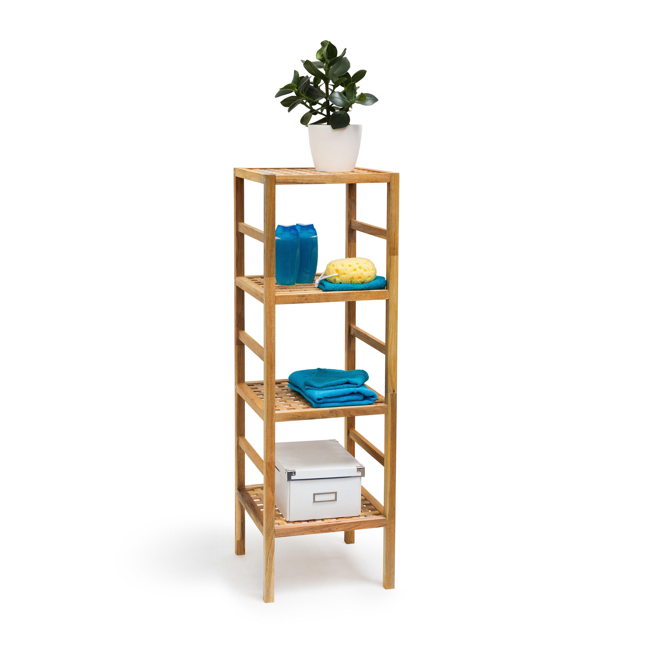 BADREGAL - Hellbraun, Holz (36/117/35.5cm) - Relaxdays