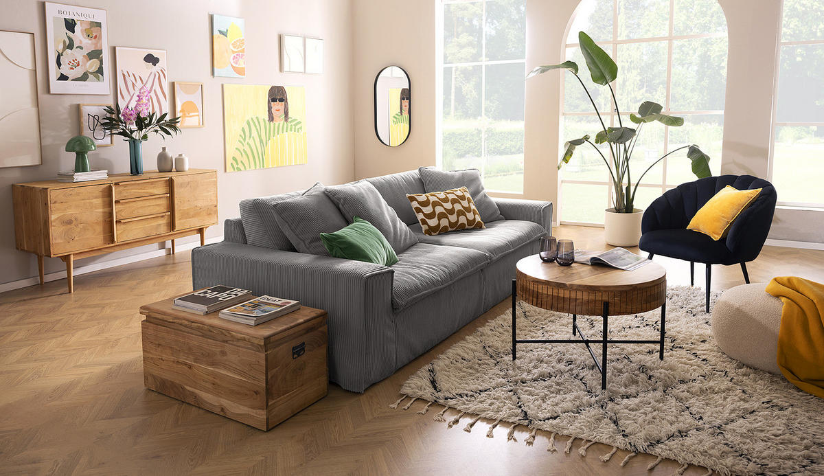 MASSIVER TRUHENTISCH - Akazie Hell - Hellbraun/Akaziefarben, Holz (40/80/40cm) - home24