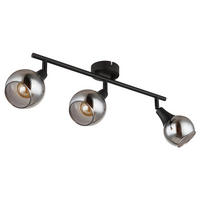 LED DECKENLEUCHTE Metall Grau Rauchglas - Grau, Glas (45/9/16.6cm) - Globo Lighting