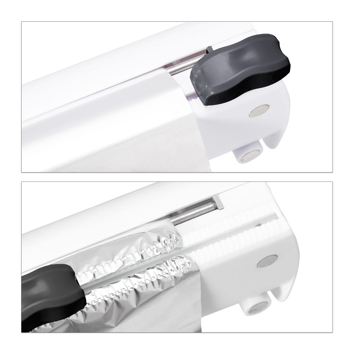 2XFOLIENSCHNEIDER - Weiß, Kunststoff/Metall (37/5/8cm) - Relaxdays