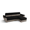 ECKSOFA L REBI L2 Rainbow 15/83 Rechts mit Schlaffunktion, L-Form - Beige/Schwarz, Textil (251/140cm)