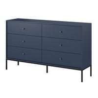 SIDEBOARD Blau MONAKO MKS154 Mit Schubladen Schwarz - Blau, Holzwerkstoff (154/91/39cm) - Sepro Meble
