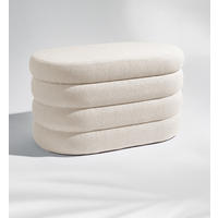 SITZBANK mit Stauraum Oval – Bouclé Sitztruhe Creme - Beige, Textil (42/42.5/76cm) - Blumtal