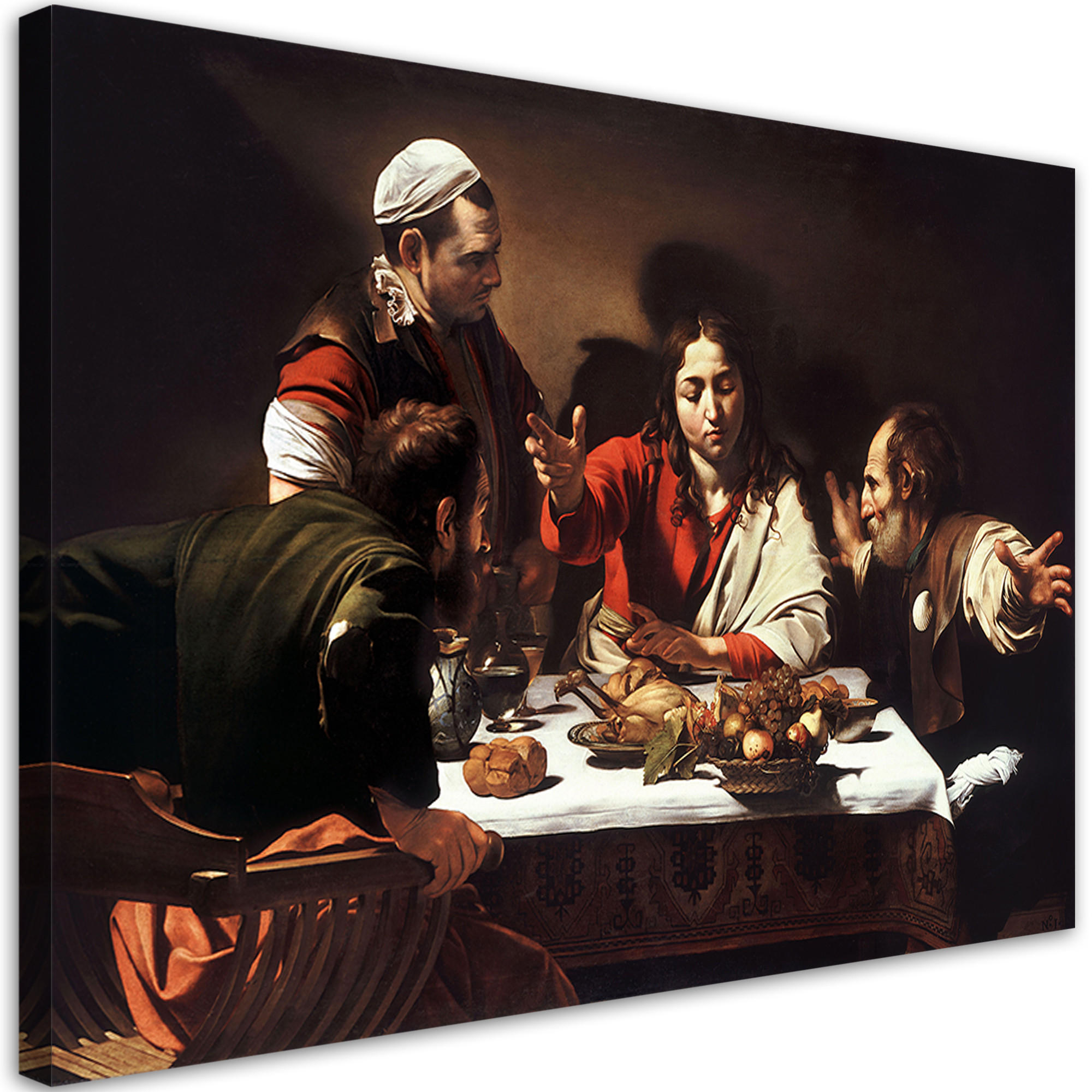 WANDBILD abendmahl in emmaus caravaggio - Multicolor, Textil (60/40cm) - Feeby