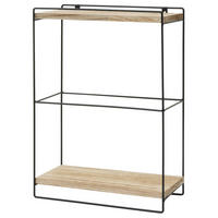 STENSKA POLICA Rjava - svetlo rjava, les (35/50/17cm) - MCW