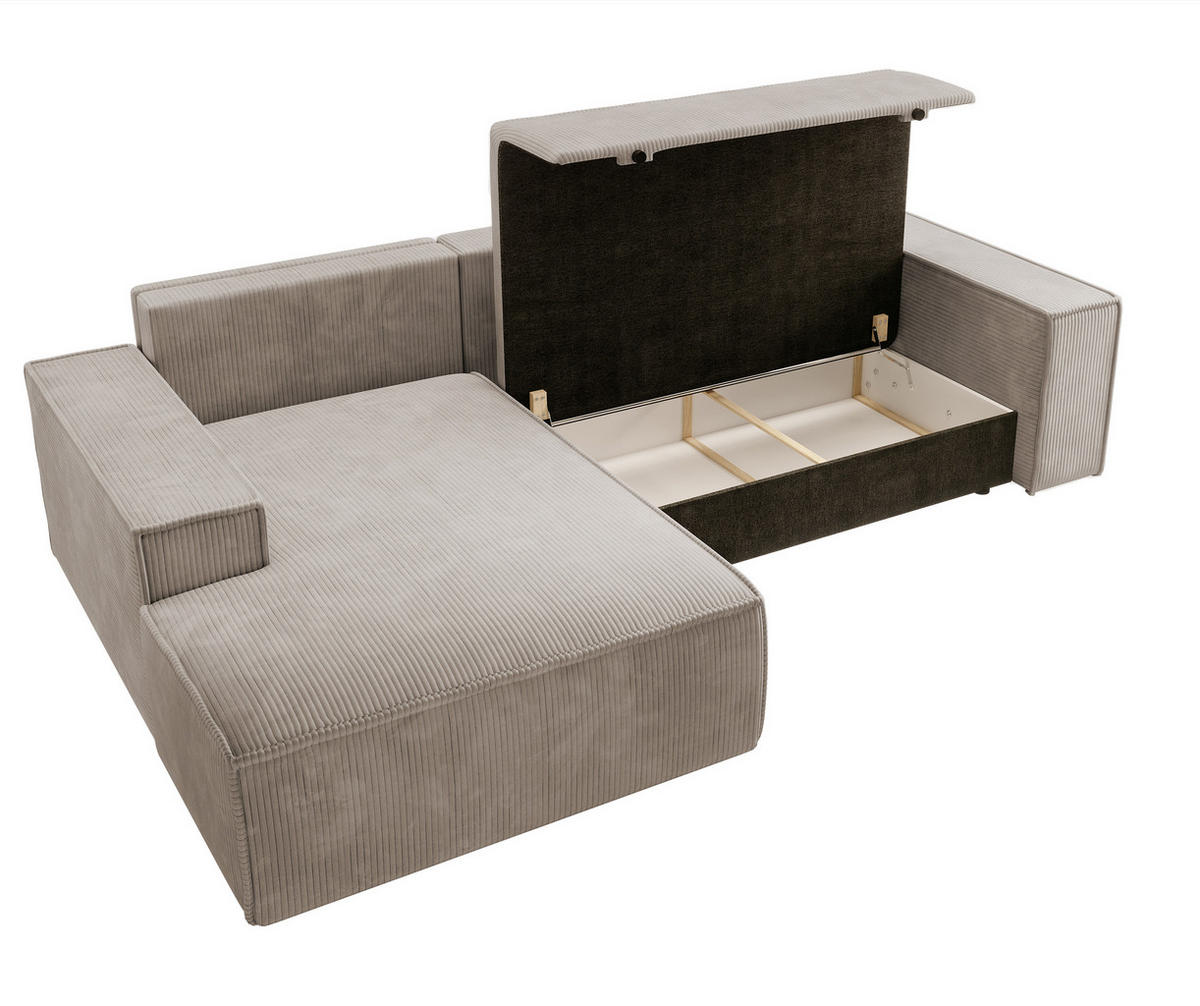 ECKSOFA Farese Beige Cord - Beige, Textil (267/167cm) - Selsey