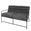 2-SITZER SOFA - Antiklederlook - Grau, Textil (121/81/78cm) - home24