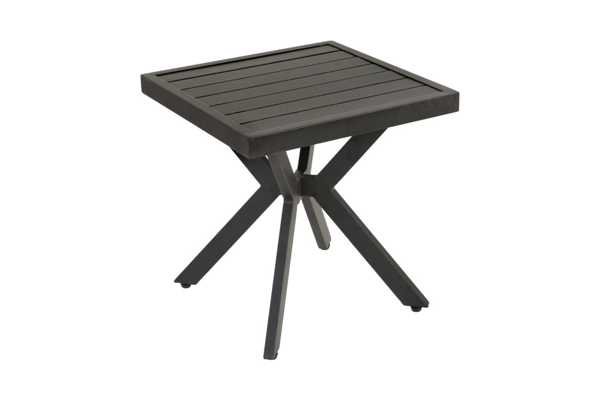 BEISTELLTISCH 45/45/47 cm dunkelbraun aus Aluminium wetterfest - Dunkelbraun, Metall (45/45/47cm) - OKWISH