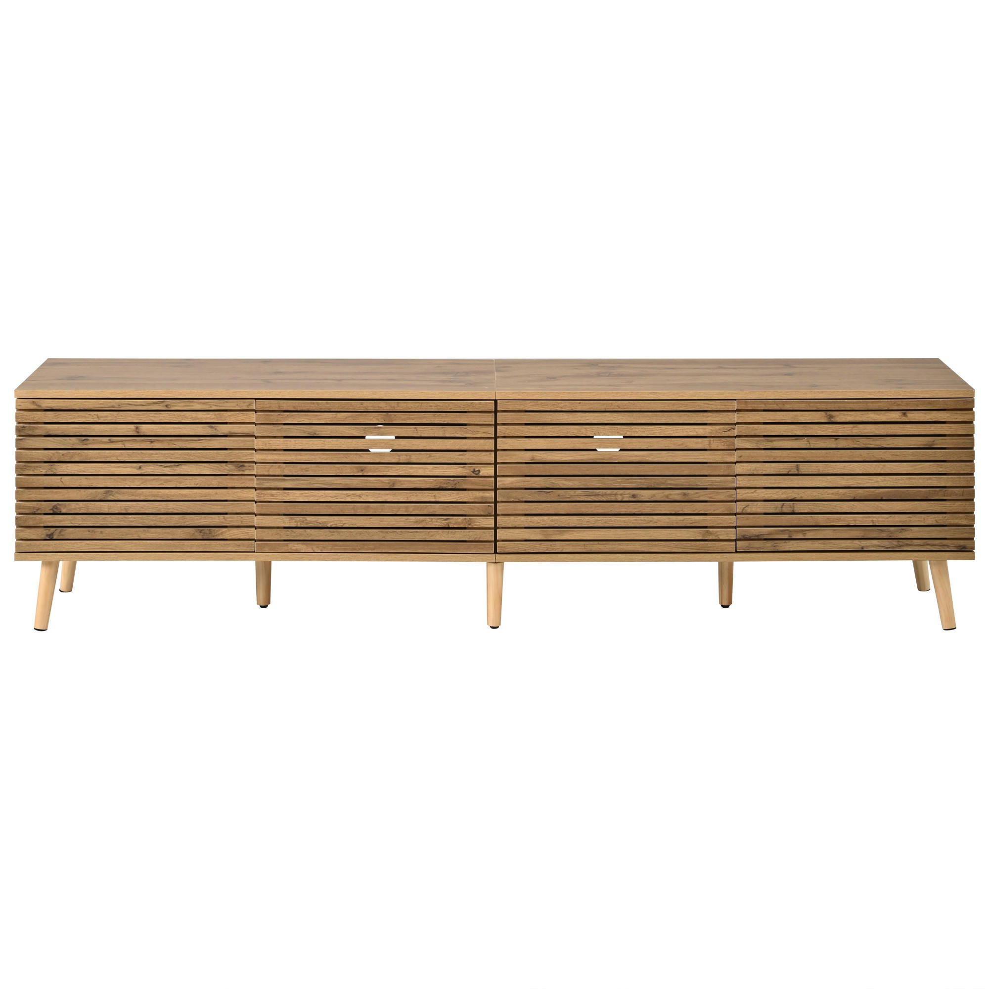 Urban Meuble TV STOLEK se 4 dvířky a kabelovým průchodem, přírodní, 180 cm