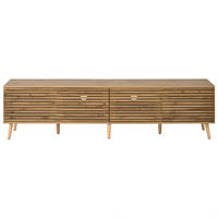 TV-SCHRANK 180/40/46 cm Natürlich mit 4 Türen und Kabeldurchführung - Naturfarben, Holzwerkstoff (180/46/40cm) - Oxeza