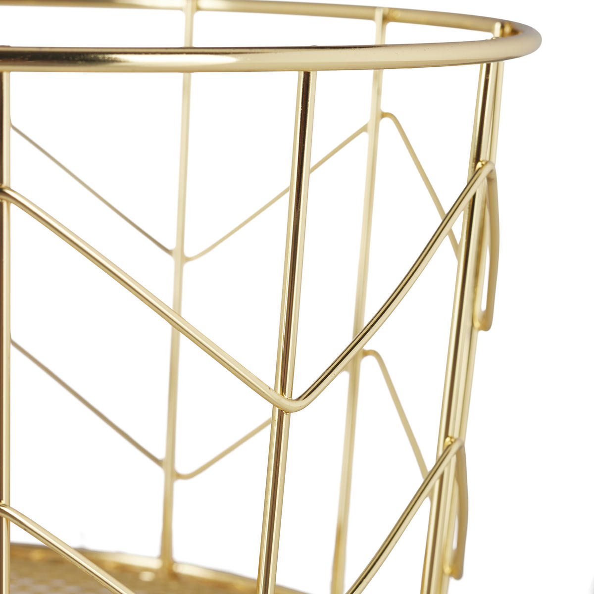 DRAHTKORB - Goldfarben, Metall (22/12.5/22cm) - Relaxdays