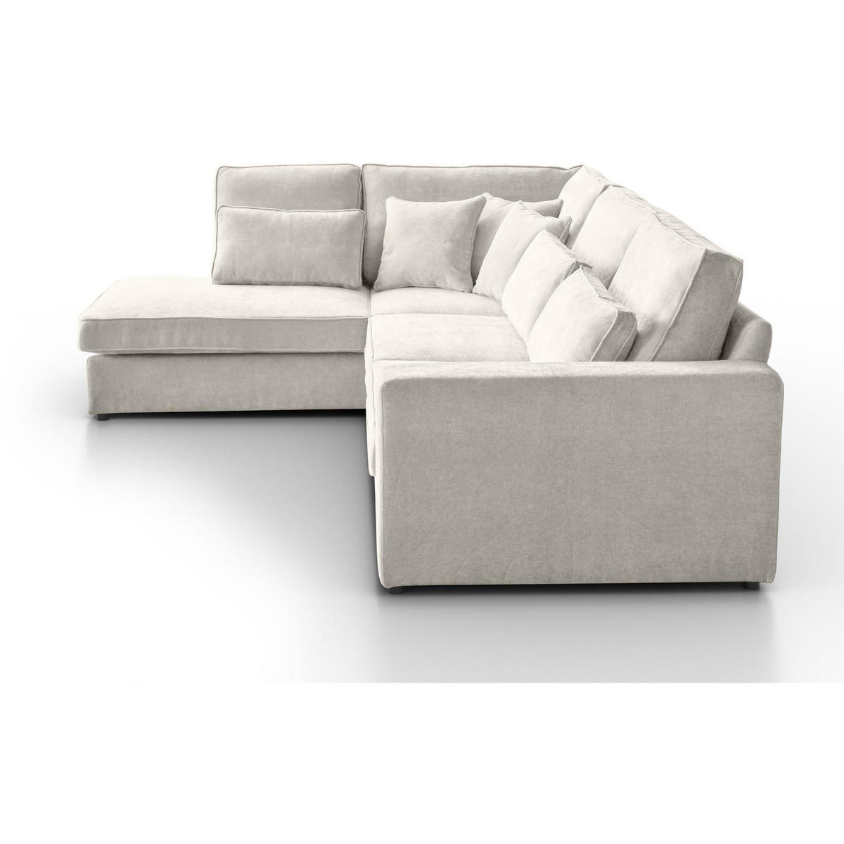 ECKSOFA Parma ohne Schlaffunktion beige links - Beige/Schwarz, Textil (314/224cm) - Beautysofa