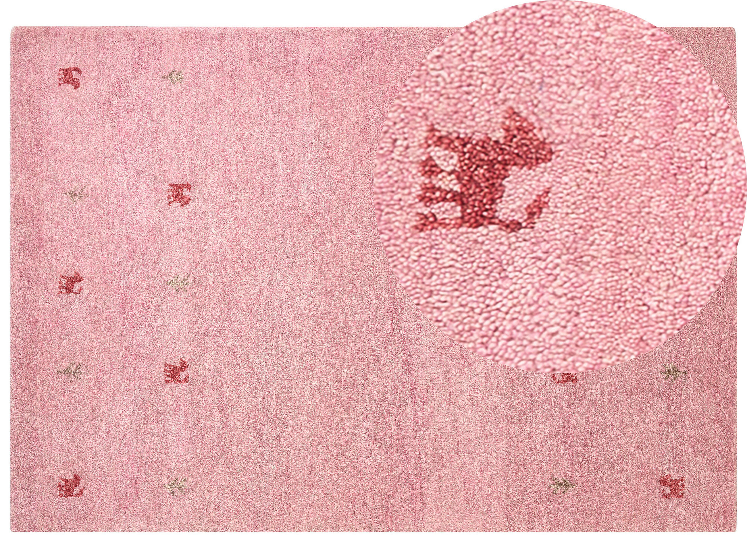 KURZFLOR-GABBEH Yulafi 230/160 cm - Pink, Textil (160/230cm) - Beliani