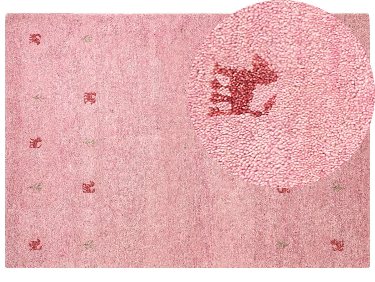 KURZFLOR-GABBEH Yulafi 230/160 cm - Pink, Textil (160/230cm) - Beliani