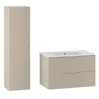 BADMÖBEL Tao 2er-Set Kaschmir - Beige, Holzwerkstoff (80/50/45.8cm) - Petits-meubles