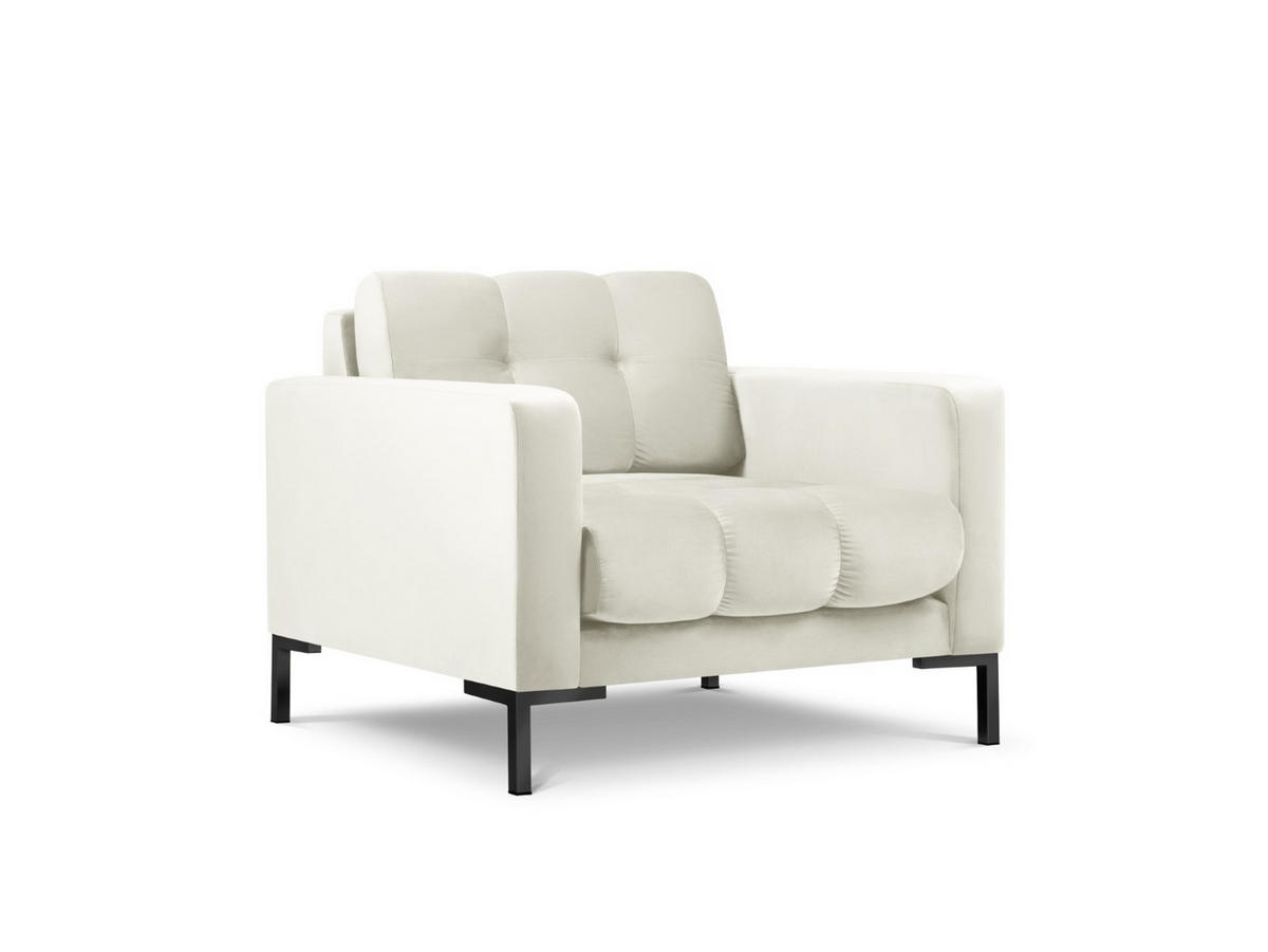 SESSEL Mamaia aus Samt leichtes beige - Creme, Textil (92/75/87cm) - Micadoni