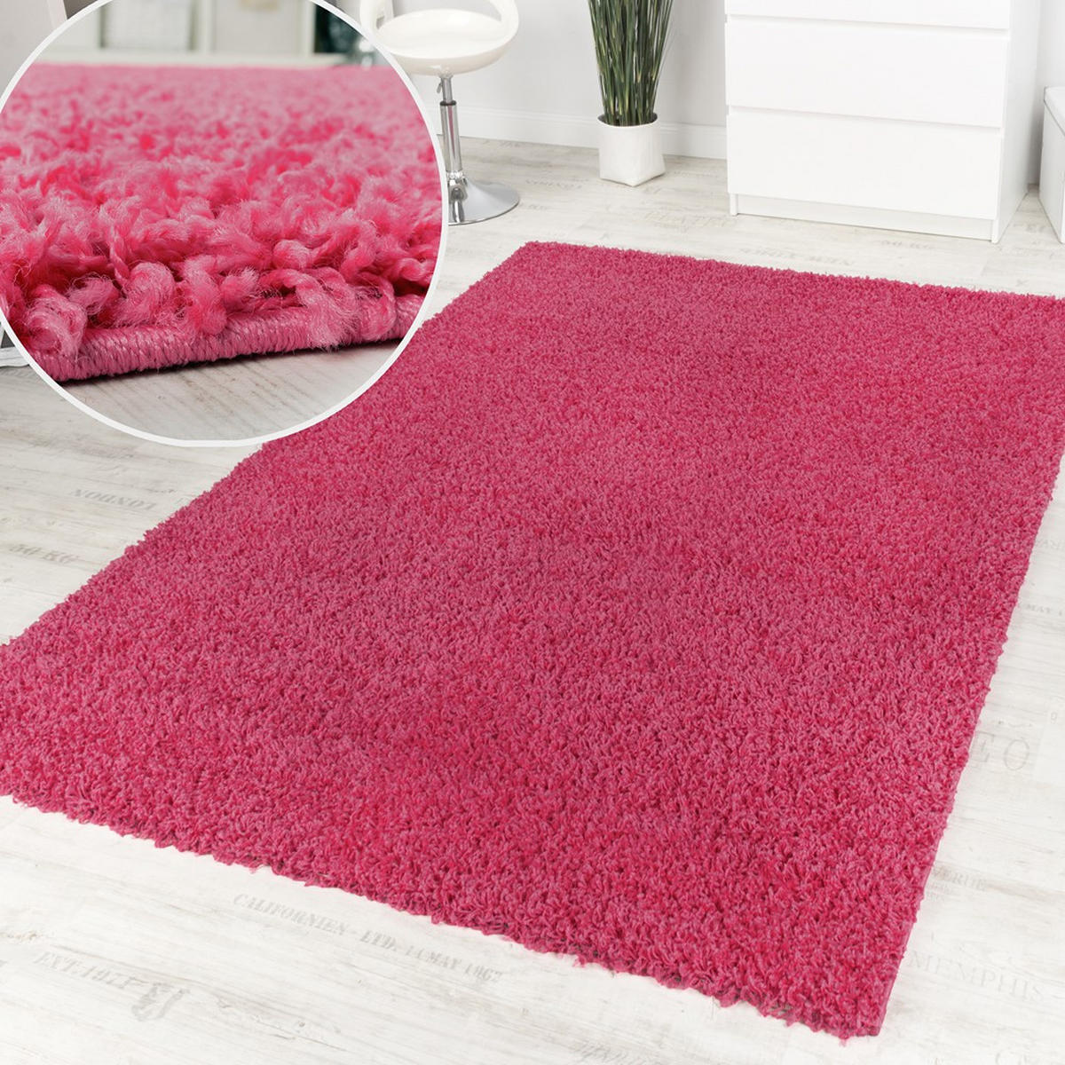 HOCHFLORTEPPICH 120/170 cm Sky 250 - Pink, Textil (120/170cm) - Paco Home