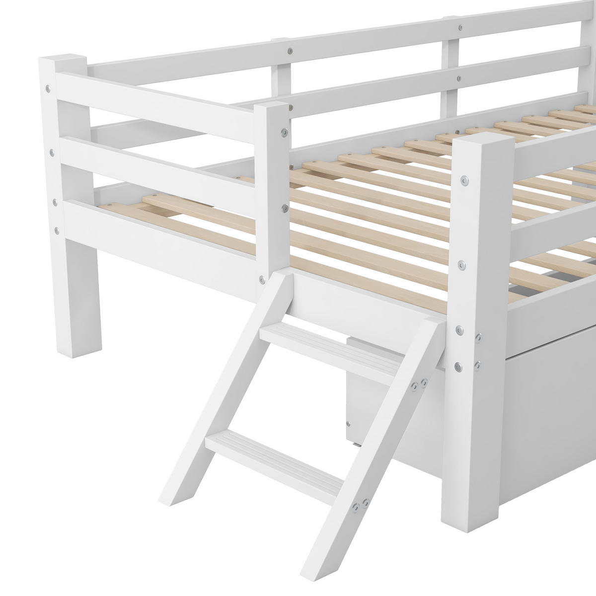 KINDERBETT 90/200 cm in Weiß mit 2 Schubladen - Weiß, Holz/Holzwerkstoff (90/200cm) - WISHDOR