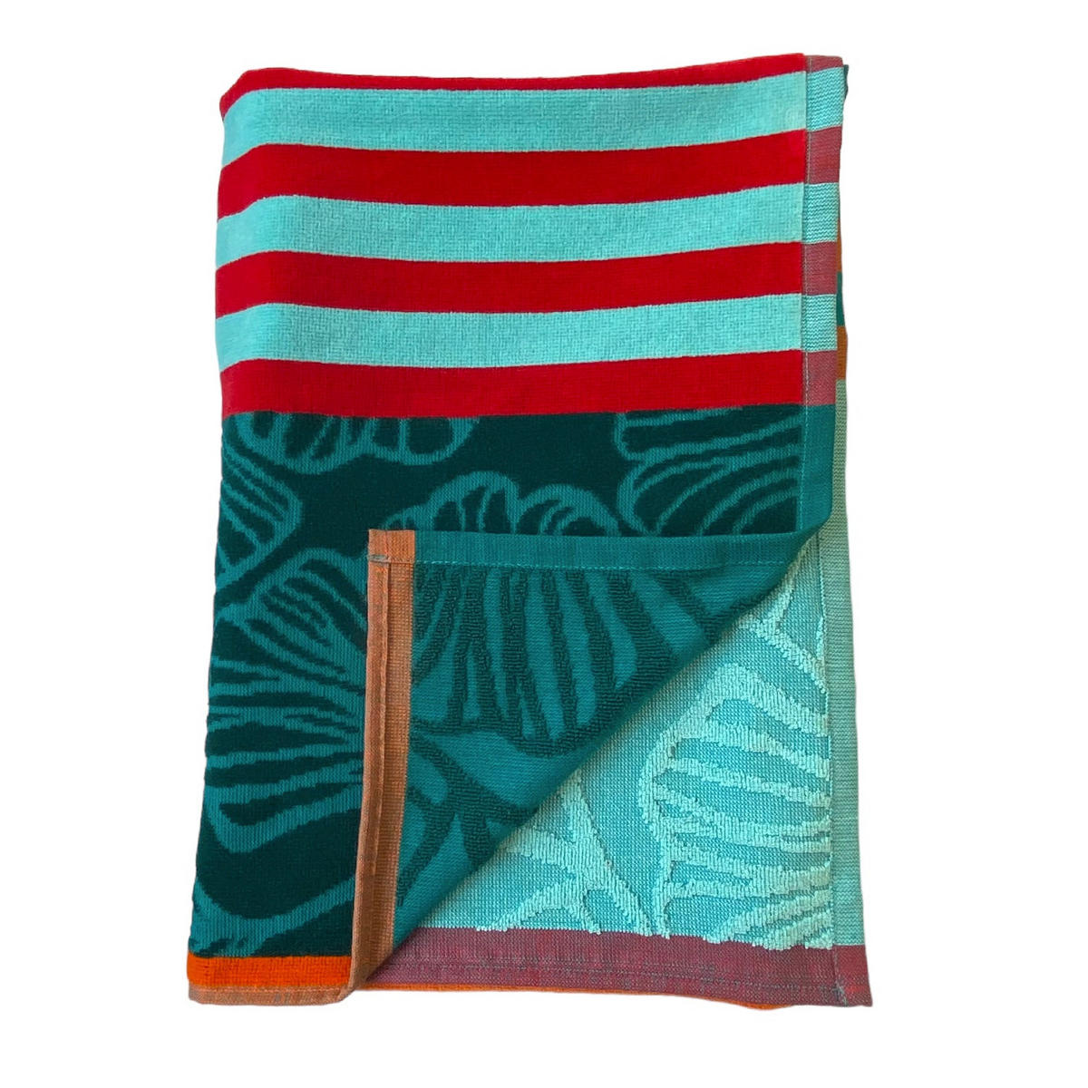 STRANDTUCH Frottee Velours Jacquard Ziseliert Fiorito 90x170 340g/m² - Blau, Textil (90/170cm) - LE COMPTOIR DE LA PLAGE