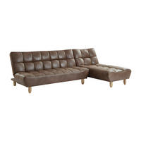 MODULIERBARES Schlafsofa Klappsofa - Microfaser-Vintage-Look - Braun - ESTEBAN - Braun, Textil (182/87/165cm) - Vente-Unique