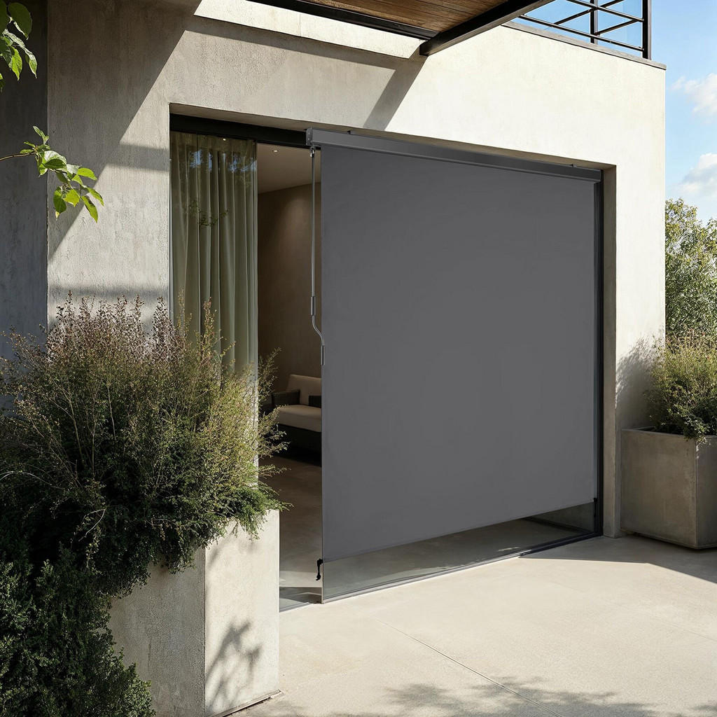 Thumbnail - tectake Senkrechtmarkise, Dunkelgrau, Textil, 180x250 cm, CE, Sonnen- & Sichtschutz, Sichtschutz Garten, Balkon Sichtsch...