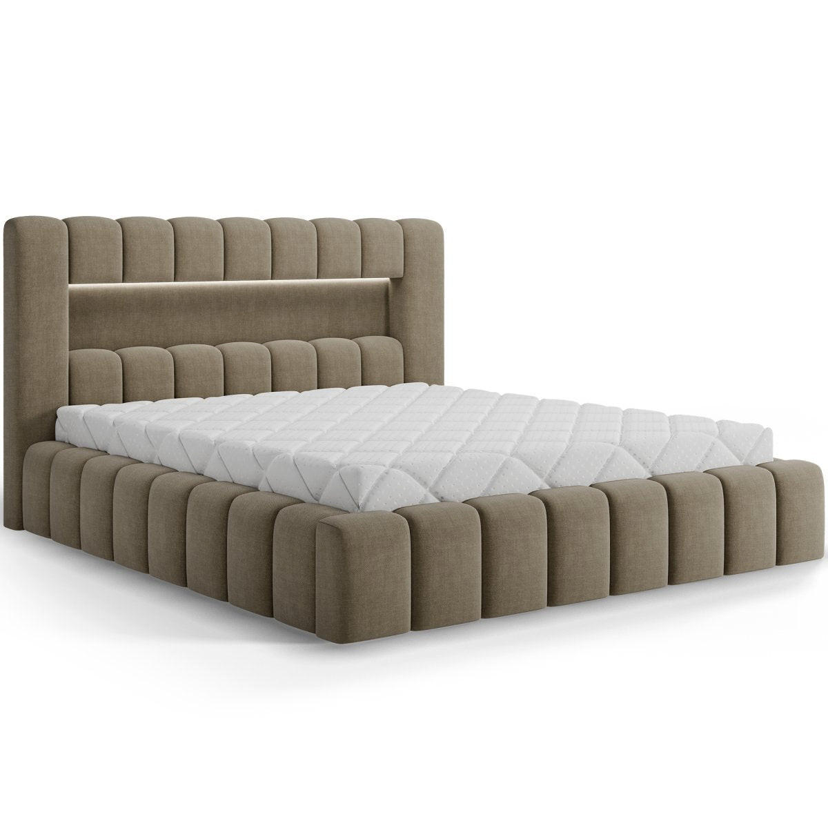 BOXSPRING POSTEL 180/200 Auria Hnědá - hnědá, dřevo (180/200cm) - Petits-meubles